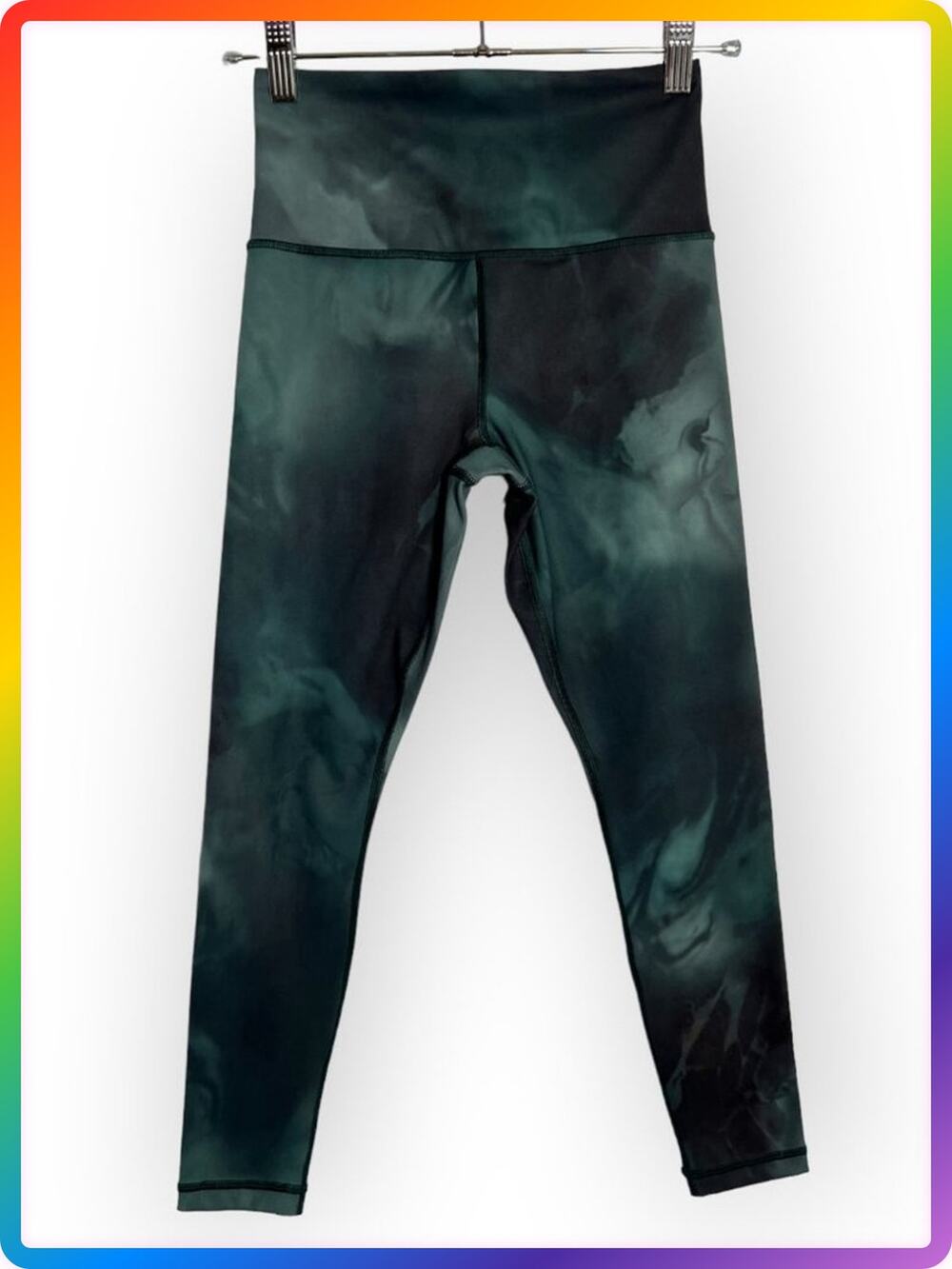 Athleta Elation 7/8 High Rise Tie Dye Yoga Leggings SIZE XXS Green Stretch